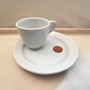 Vintage Child Size White Ironstone Plate and Teacup